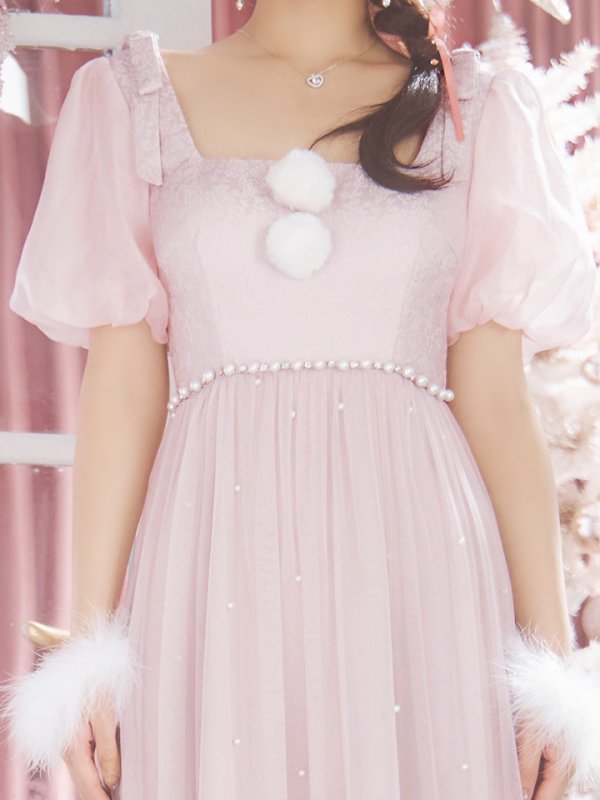 画像6: 【サンタセール！】【サンタコス4点セット】【S-Lサイズ/1カラー】ジャガードチュールサンタコスプレ[YMT]