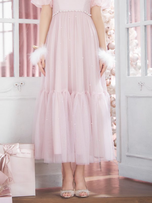 画像7: 【サンタセール！】【サンタコス4点セット】【S-Lサイズ/1カラー】ジャガードチュールサンタコスプレ[YMT]