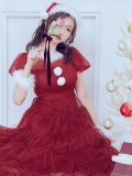 【即日発送！】【サンタコス 4点セット】【S-Lサイズ/1カラー】シースルーフリルチュールサンタコスプレ[YMT]