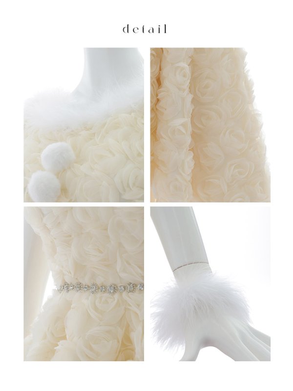 画像46: 【ノベルティ対象】【即日発送！】【サンタコス 4点セット】【S-Mサイズ/2カラー】立体ローズショートインスカートサンタコスプレ[YMT]