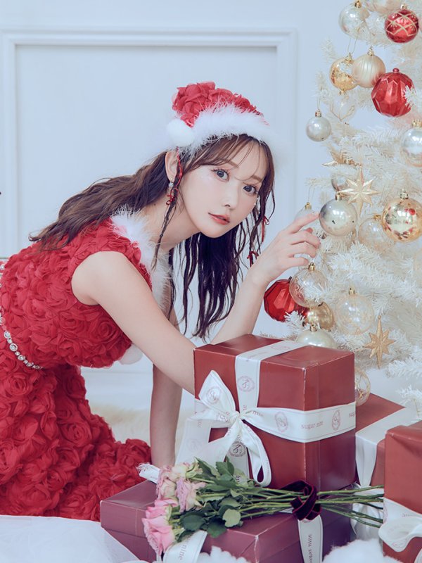 画像25: 【ノベルティ対象】【即日発送！】【サンタコス 4点セット】【S-Mサイズ/2カラー】立体ローズショートインスカートサンタコスプレ[YMT]