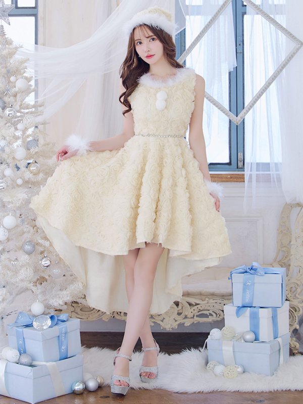 画像4: 【ノベルティ対象】【即日発送！】【サンタコス 4点セット】【S-Mサイズ/2カラー】立体ローズショートインスカートサンタコスプレ[YMT]