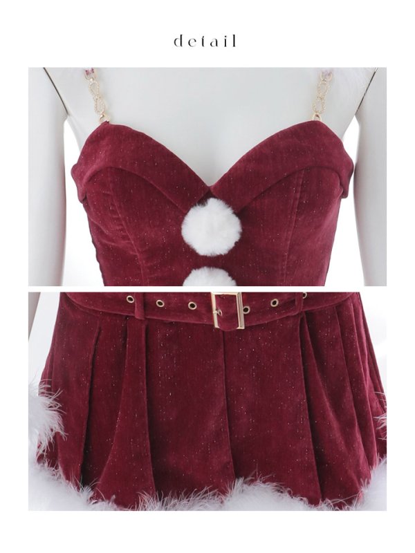 画像25: 【即日発送】【サンタ】クラシカルベルト付きサンタコスプレ【コスプレ6点セット】【XS-Lサイズ/3カラー】[OF03]