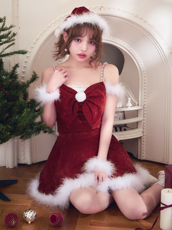 レッド　モデル：吉木千沙都（ちぃぽぽ）身長：158cm　着用サイズ：Sサイズ