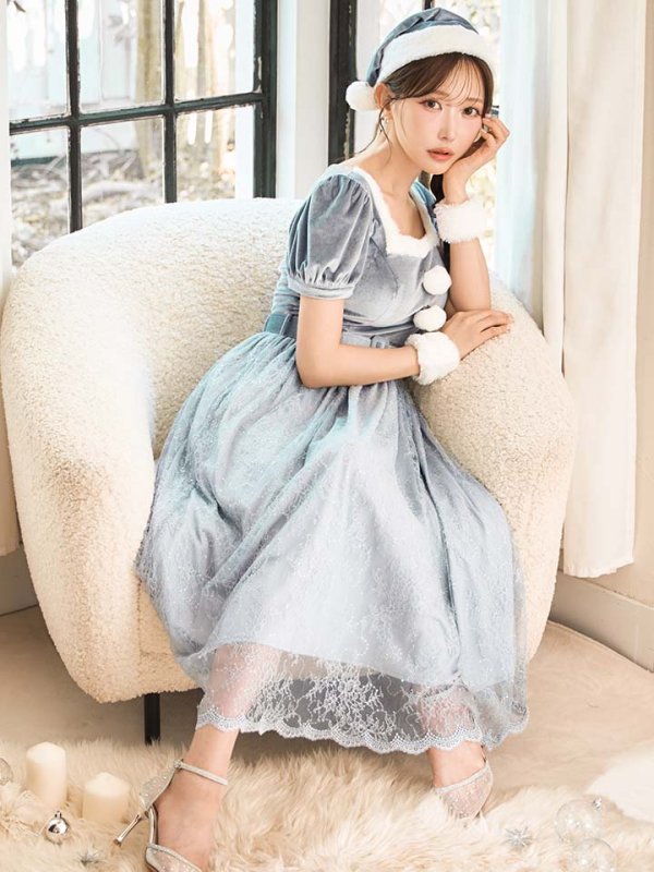 画像19: 【サンタセール！】【サンタコス 5点セット】【S-Mサイズ/2カラー】ベロアワンピースサンタ[OF01]