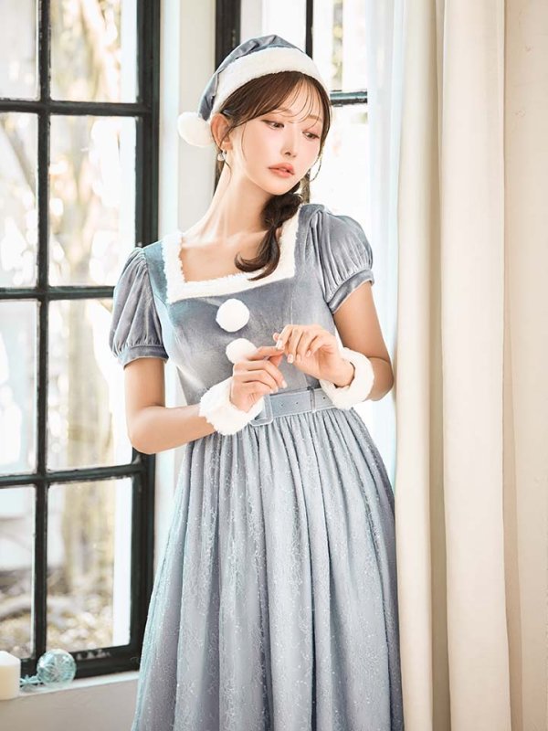 画像23: 【サンタセール！】【サンタコス 5点セット】【S-Mサイズ/2カラー】ベロアワンピースサンタ[OF01]