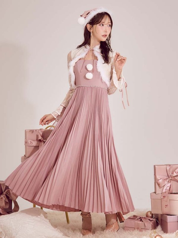 画像2: 【ノベルティ対象】【即日発送！】【サンタコス 4点セット】【S-Lサイズ/1カラー】ボレロ付きワンピースサンタ[OF01]