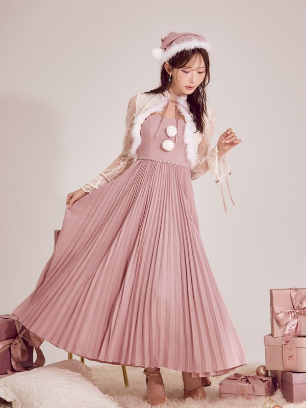 画像12: 【ノベルティ対象】【即日発送！】【サンタコス 4点セット】【S-Lサイズ/1カラー】ボレロ付きワンピースサンタ[OF01]