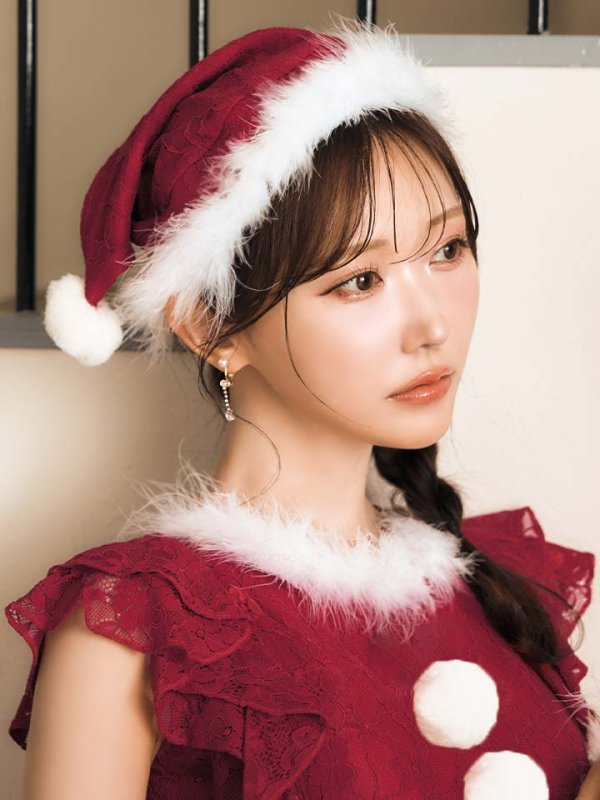 画像17: 【サンタセール！】【サンタコス 4点セット】【S-Lサイズ/1カラー】フラワーレースワンピースサンタ[OF01]