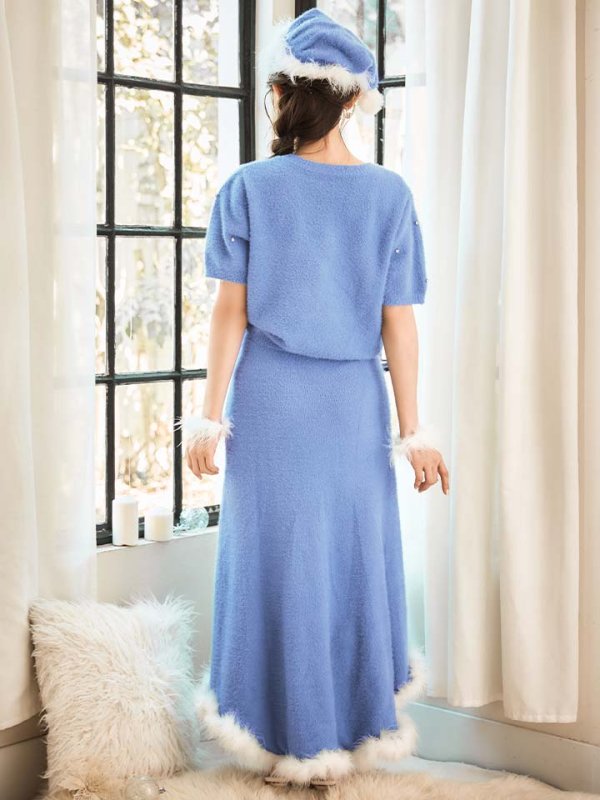 画像23: 【サンタセール！】【サンタコス 5点セット】【S-Lサイズ/2カラー】ビジューニットワンピースサンタコスプレ[OF01]