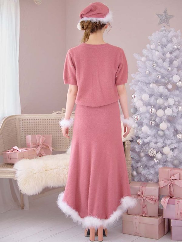 画像19: 【サンタセール！】【サンタコス 5点セット】【S-Lサイズ/2カラー】ビジューニットワンピースサンタコスプレ[OF01]