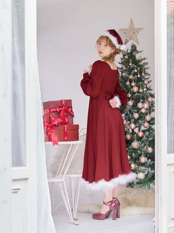 画像22: 【ノベルティ対象】【即日発送】【サンタコス 4点セット】【S-Lサイズ/2カラー】バックリボンフレアワンピースサンタコスプレ[OF01]