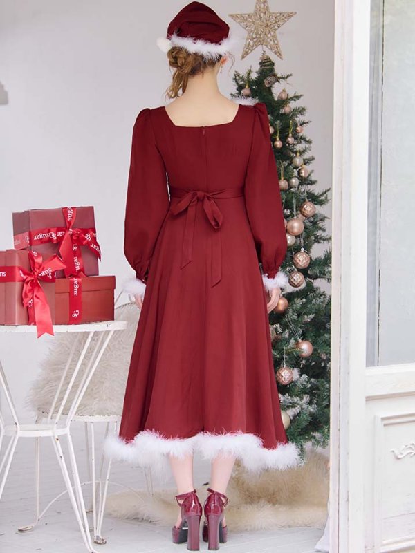 画像24: 【ノベルティ対象】【即日発送】【サンタコス 4点セット】【S-Lサイズ/2カラー】バックリボンフレアワンピースサンタコスプレ[OF01]