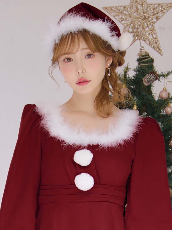 画像25: 【ノベルティ対象】【即日発送】【サンタコス 4点セット】【S-Lサイズ/2カラー】バックリボンフレアワンピースサンタコスプレ[OF01]