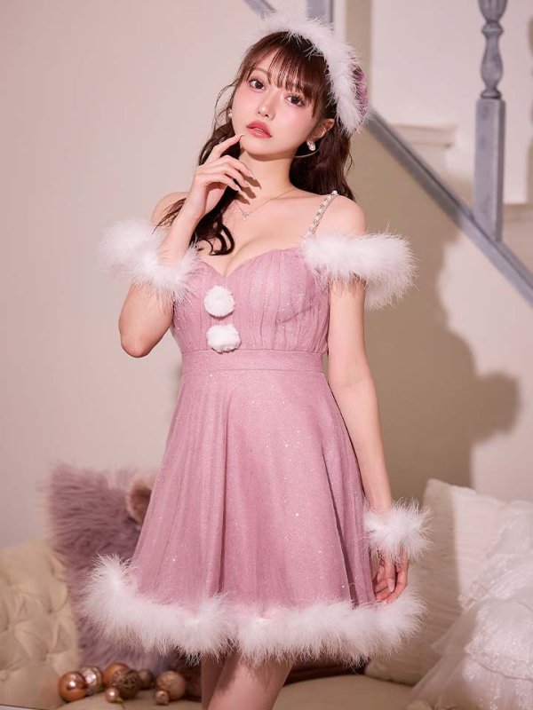 画像12: 【即日発送！】【S-Lサイズ/3カラー】フレアチュールサンタコスプレ[OF04]