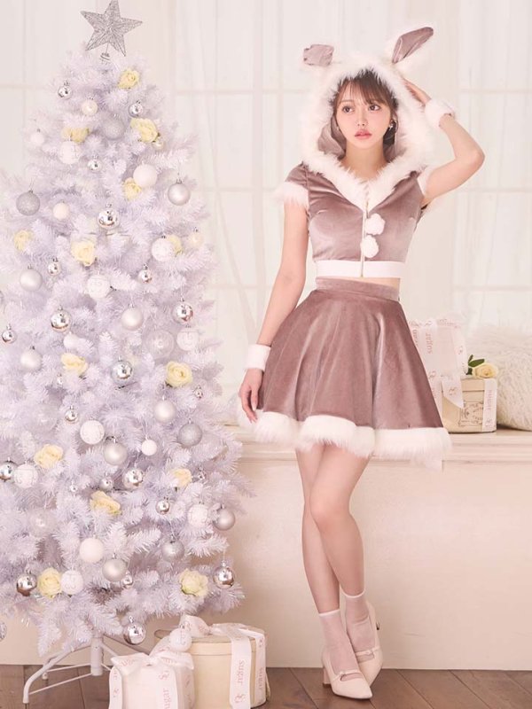 画像25: 【即日発送】【サンタコス 5点セット】【XS-XLサイズ/4カラー】セットアップバニーフレアサンタ[OF04]