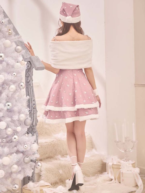 画像27: 【即日発送！】【サンタコス 5点セット】【XS-XLサイズ/4カラー】ケープ付きフレアサンタコスプレ[OF04]