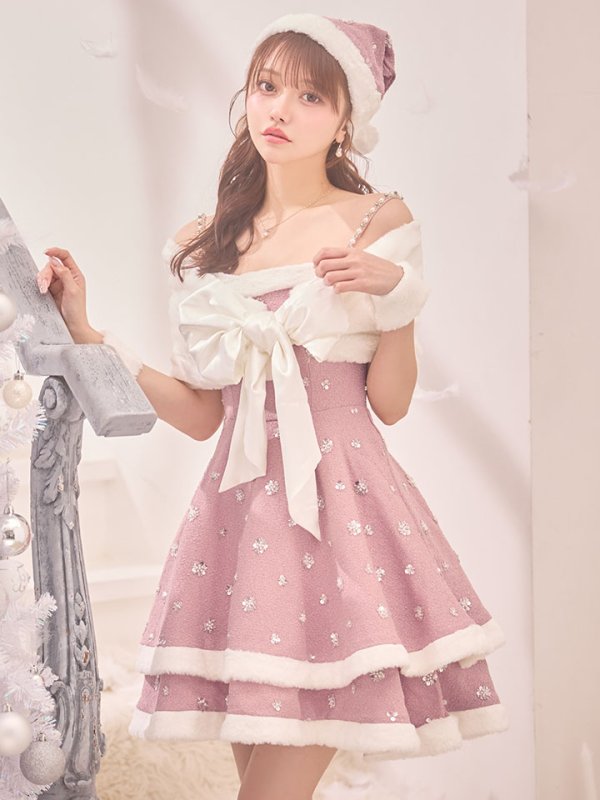 画像9: 【即日発送！】【サンタコス 5点セット】【XS-XLサイズ/4カラー】ケープ付きフレアサンタコスプレ[OF04]