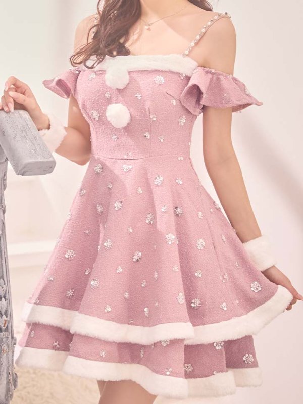 画像33: 【即日発送！】【サンタコス 5点セット】【XS-XLサイズ/4カラー】ケープ付きフレアサンタコスプレ[OF04]