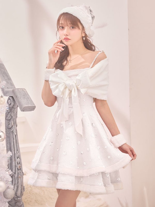 画像36: 【即日発送！】【サンタコス 5点セット】【XS-XLサイズ/4カラー】ケープ付きフレアサンタコスプレ[OF04]