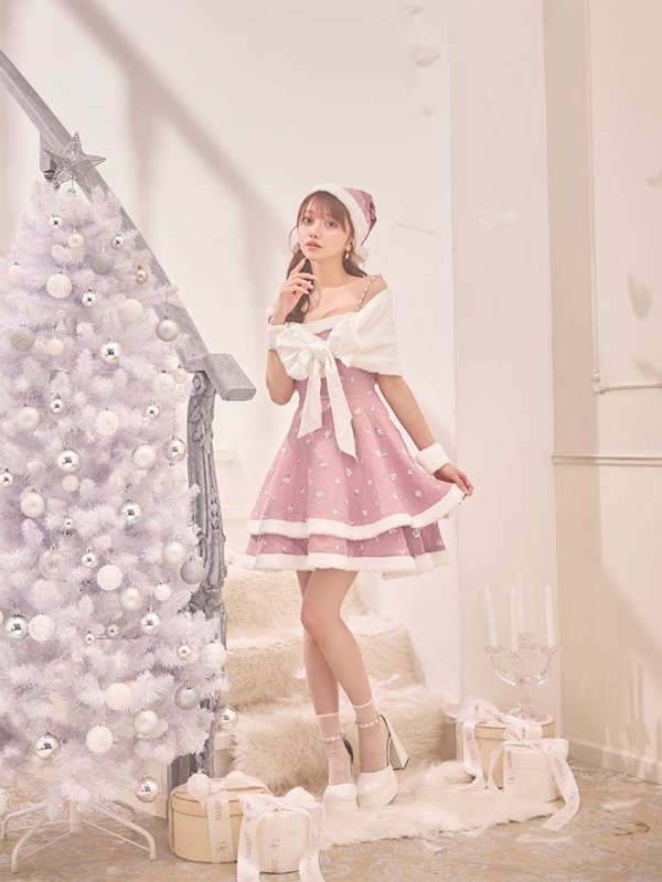 画像20: 【即日発送！】【サンタコス 5点セット】【XS-XLサイズ/4カラー】ケープ付きフレアサンタコスプレ[OF04]