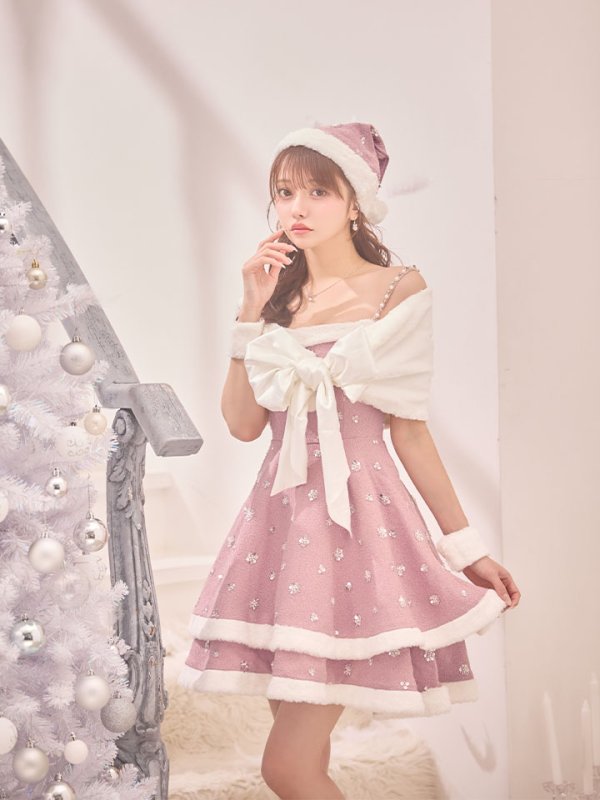 画像22: 【即日発送！】【サンタコス 5点セット】【XS-XLサイズ/4カラー】ケープ付きフレアサンタコスプレ[OF04]