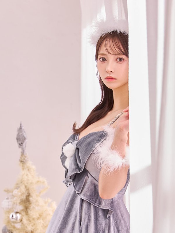 画像33: 【即日発送！】【サンタコス 4点セット】【XS-Lサイズ/4カラー】フロントビッグリボンオフショルフレアサンタ[OF04]