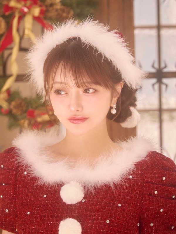 画像38: 【即日発送！】【サンタコス 4点セット】【XS-XLサイズ/3カラー】ツイードビジュープリーツスカートサンタコスプレ[OF04]