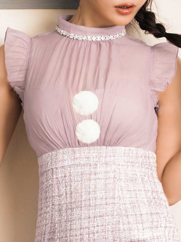 画像16: 【サンタセール！】【サンタコス 4点セット】【S-Lサイズ/1カラー】シースルーツイードサンタコスプレ[OF04]