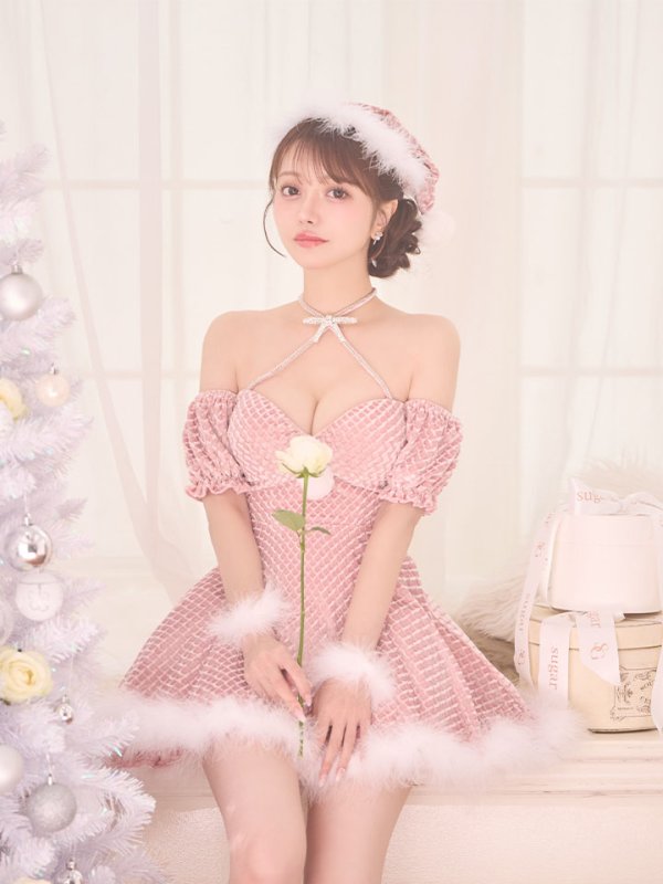 画像29: 【即日発送】【サンタ】クロスネックフレアーサンタコスプレ【コスプレ4点セット】【XS-Lサイズ/2カラー】[OF04]