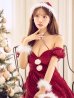 画像13: 【ノベルティ対象】【即日発送】【サンタ】クロスネックフレアーサンタコスプレ【コスプレ4点セット】【XS-Lサイズ/2カラー】[OF03]