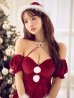 画像14: 【ノベルティ対象】【即日発送】【サンタ】クロスネックフレアーサンタコスプレ【コスプレ4点セット】【XS-Lサイズ/2カラー】[OF03]