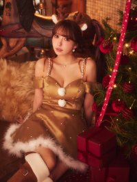 【即日発送】【サンタ】オーガンジーオフショルサンタコスプレ【コスプレ4-5点セット】【XS-Lサイズ/2カラー】[HC03]三上悠亜着用