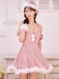 【即日発送】【サンタ】オーガンジーオフショルサンタコスプレ【コスプレ4点セット】【XS-Lサイズ/2カラー】[HC03]