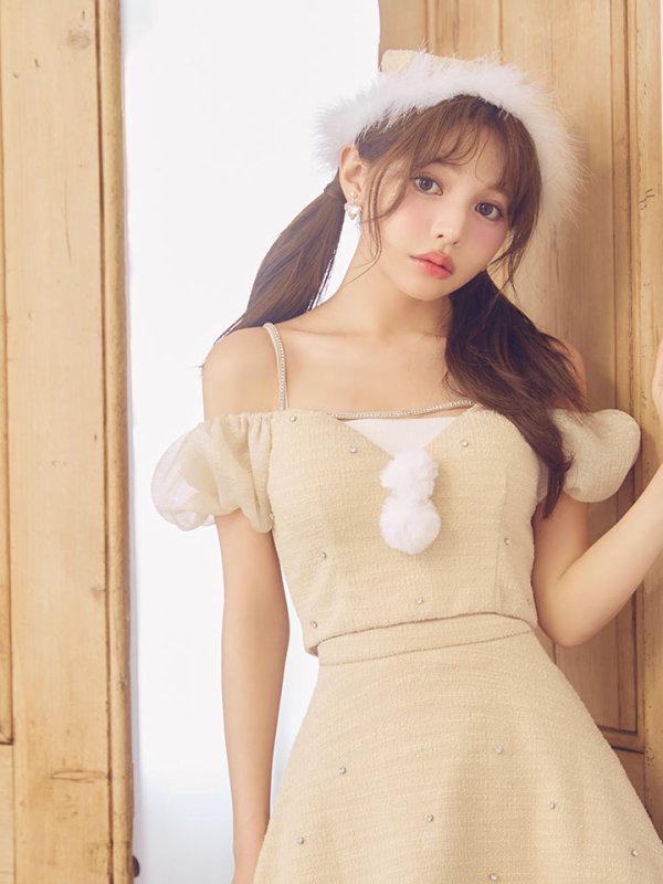 画像27: 【ノベルティ対象】【即日発送】【送料無料！】【サンタ】パフスリーブセットアップサンタコスプレ【コスプレ5点セット】【XS-Mサイズ/2カラー】[OF04]