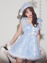 【ノベルティ】【即日発送】【サンタ】スノーフレークティアードサンタコスプレ【コスプレ4点セット】【XS-Mサイズ/1カラー】[OF03]
