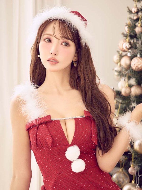 画像13: 【即日発送】【サンタ】リボンファーサンタコスプレ【コスプレ4点セット】【XS-XLサイズ/2カラー】[OF04/OF04]