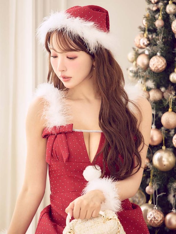 画像33: 【ノベルティ対象】【即日発送】【サンタ】リボンファーサンタコスプレ【コスプレ4点セット】【XS-XLサイズ/2カラー】[OF01/OF04]