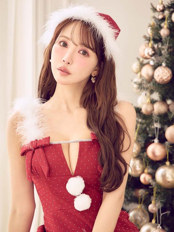 画像35: 【ノベルティ対象】【即日発送】【サンタ】リボンファーサンタコスプレ【コスプレ4点セット】【XS-XLサイズ/2カラー】[OF01/OF04]