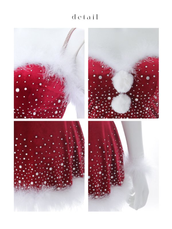 画像44: 【ノベルティ】【即日発送】【送料無料！】【サンタ】スノービジューセットアップサンタコスプレ【コスプレ5点セット】【XS-Lサイズ/3カラー】[OF03]