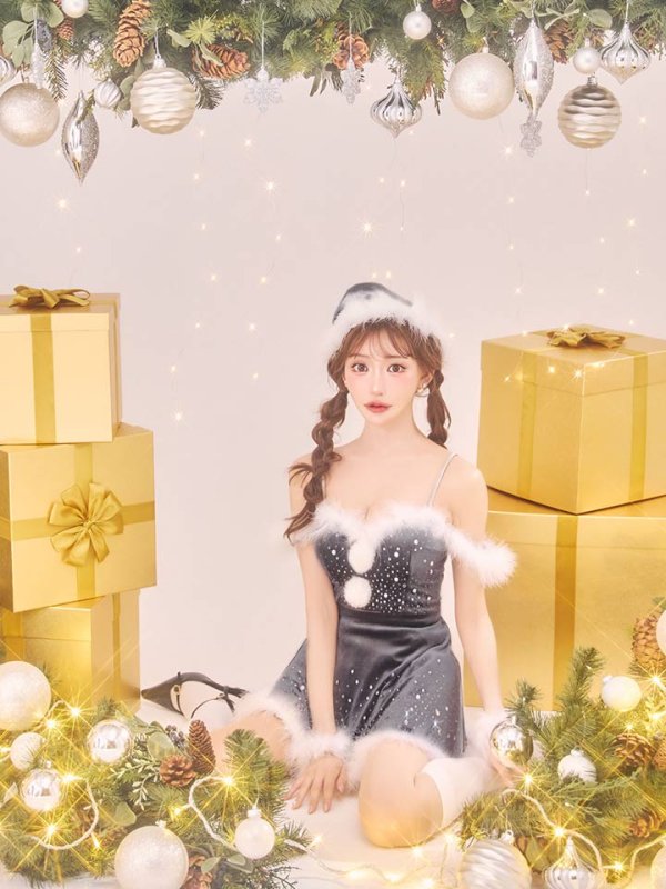 画像30: 【ノベルティ】【即日発送】【送料無料！】【サンタ】スノービジューセットアップサンタコスプレ【コスプレ5点セット】【XS-Lサイズ/3カラー】[OF03]