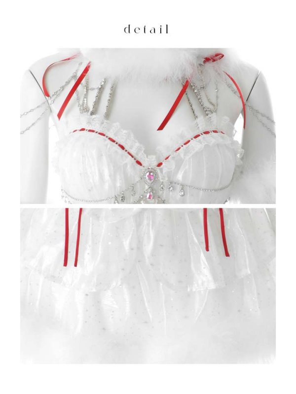 画像22: 【即日発送】【サンタ】桜咲乃愛ちゃんコラボフレアレースビジューベアーサンタコスプレ【コスプレ4点セット】【XS-Mサイズ/1カラー】[OF03]