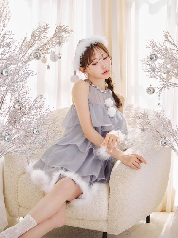 画像11: 【即日発送】【サンタ】アメスリフリルホルターネックサンタコスプレ【コスプレ4点セット】【XS-Lサイズ/2カラー】[OF04]