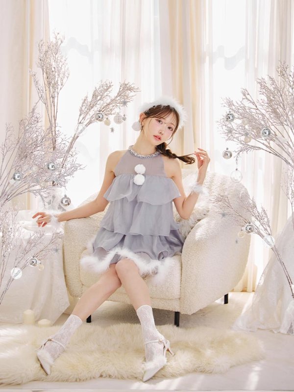 画像13: 【即日発送】【サンタ】アメスリフリルホルターネックサンタコスプレ【コスプレ4点セット】【XS-Lサイズ/2カラー】[OF04]