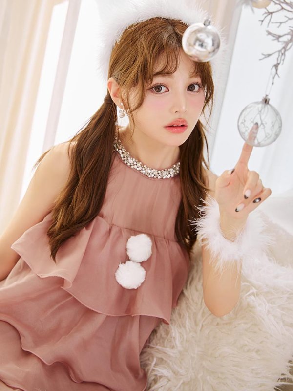 画像17: 【即日発送】【サンタ】アメスリフリルホルターネックサンタコスプレ【コスプレ4点セット】【XS-Lサイズ/2カラー】[OF04]