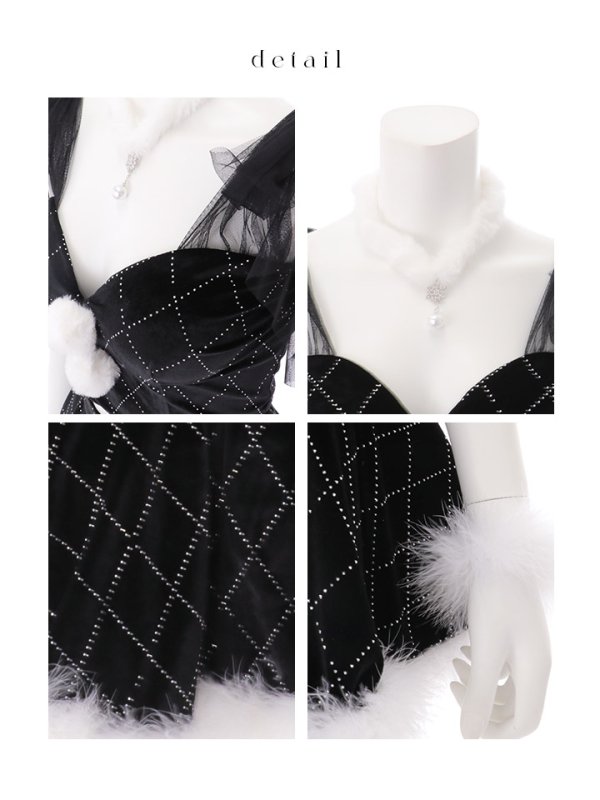 画像43: 【ノベルティ対象】【即日発送】【送料無料】【サンタ】チュールリボンアーガイル風サンタコスプレ【コスプレ6点セット】【XS-XLサイズ/3カラー】[OF01]