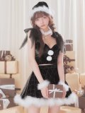 【即日発送】【送料無料】【サンタ】チュールリボンアーガイル風サンタコスプレ【コスプレ6点セット】【XS-XLサイズ/3カラー】[HC03]