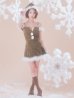 画像17: 【即日発送】【サンタ】ファーショルダーシースルーフレアサンタコスプレ【コスプレ5点セット】【XS-XLサイズ/2カラー】[OF04] (17)