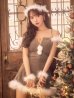 画像4: 【ノベルティ対象】【予約 / 10月中旬発送予定】【送料無料！】【サンタ】ファーショルダーシースルーフレアサンタコスプレ【コスプレ5点セット】【XS-XLサイズ/2カラー】[OF03]