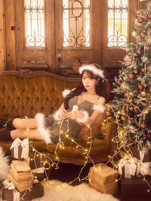 画像27: 【ノベルティ対象】【即日発送】【サンタ】ファーショルダーシースルーフレアサンタコスプレ【コスプレ5点セット】【XS-XLサイズ/2カラー】[OF04]